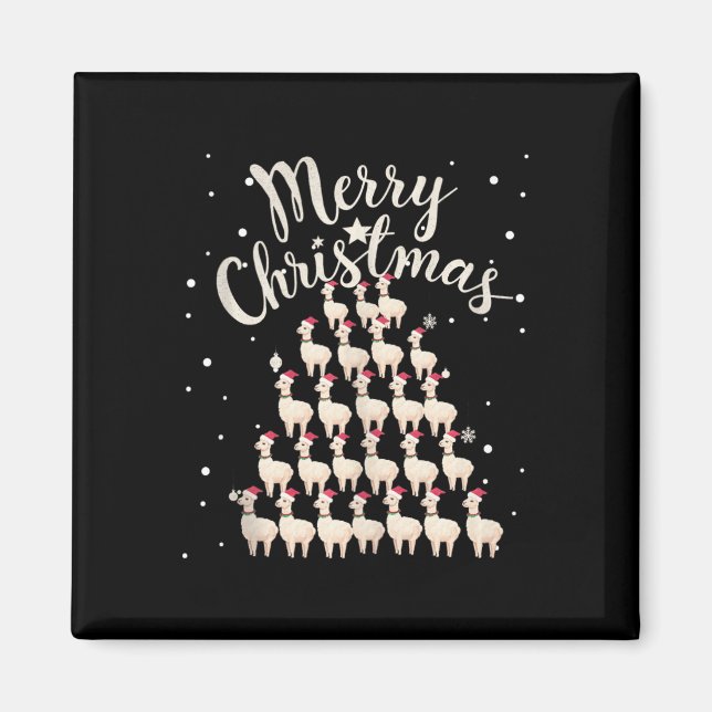Lama Xmas Tree Llamas Christmas Tree Tank Top1  Magnet (Front)