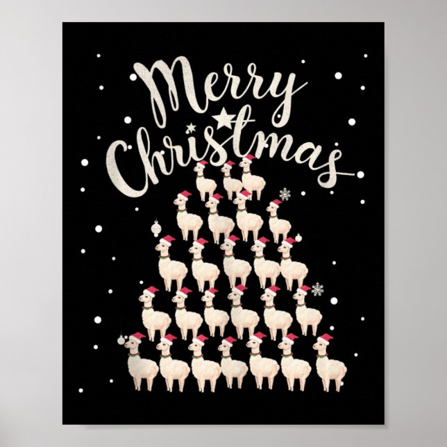 Lama Xmas Tree Llamas Christmas Tree Tank Top1  Poster (Front)