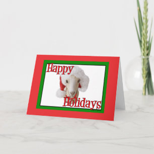 LaMancha Goat Holiday Santa Hat Christmas Card