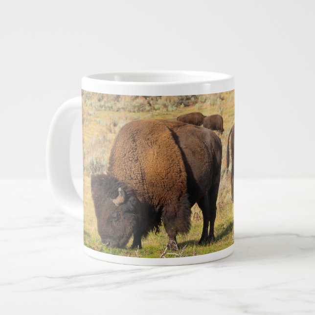 Lamar Valley Bison Yellowstone National Park Large Coffee Mug (Front Left)