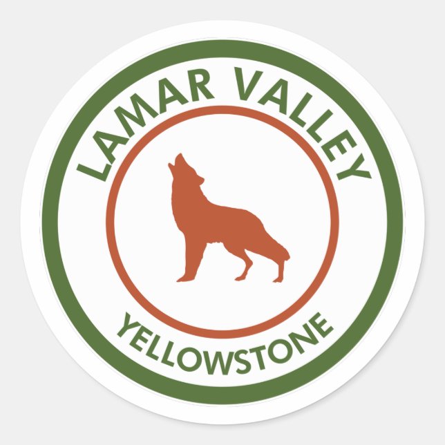 Lamar Valley Yellowstone Wolf Classic Round Sticker (Front)