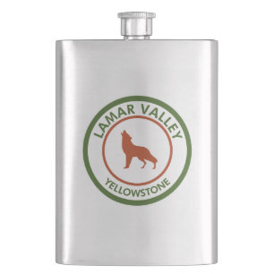 Lamar Valley Yellowstone Wolf Hip Flask