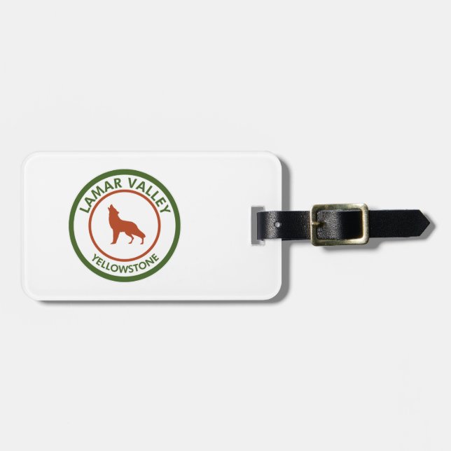 Lamar Valley Yellowstone Wolf Luggage Tag (Front Horizontal)