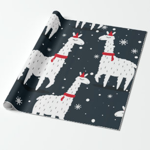 Lamas, hand drawn backdrop. Colorful seamless patt Wrapping Paper