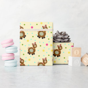 Lamas pattern wrapping paper