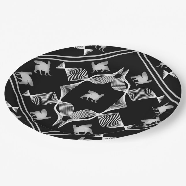 Lamassu artwork paper plate (Angled)