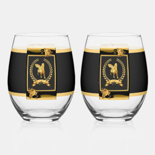 Lamassu Gold Drinkware Set Stemless Wine Glass