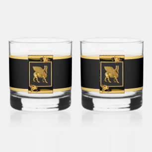 Lamassu (winged bull) Drinkware Set Whiskey Glass