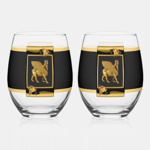 Lamassu (winged Bull)  Stemless Wine Glass
