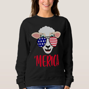 Lamb 4th Of July Usa Sunglasses American Flag - Sh Sweatshirt