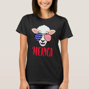 Lamb 4th Of July Usa Sunglasses American Flag - Sh T-Shirt