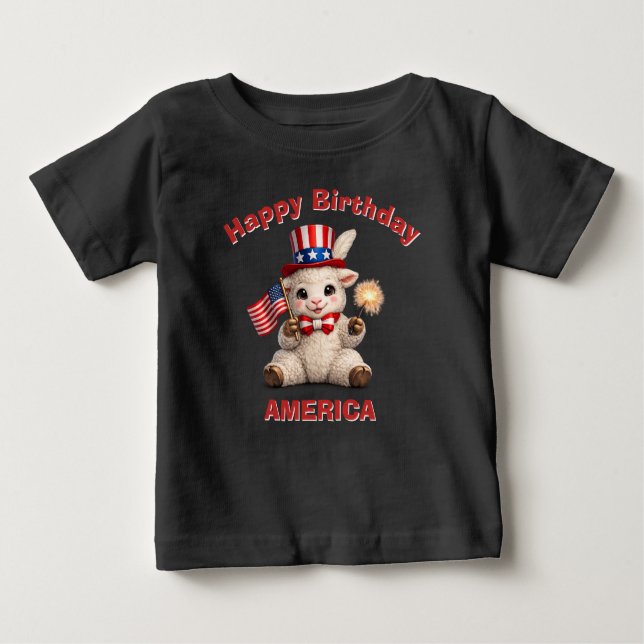 Lamb (5f) Patriotic Kid T-Shirt (Front)