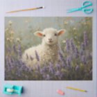 Lamb and Lavender Painting Decoupage