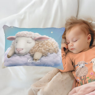 Lamb and Puppy Sleeping On Clouds Decorative Cushion