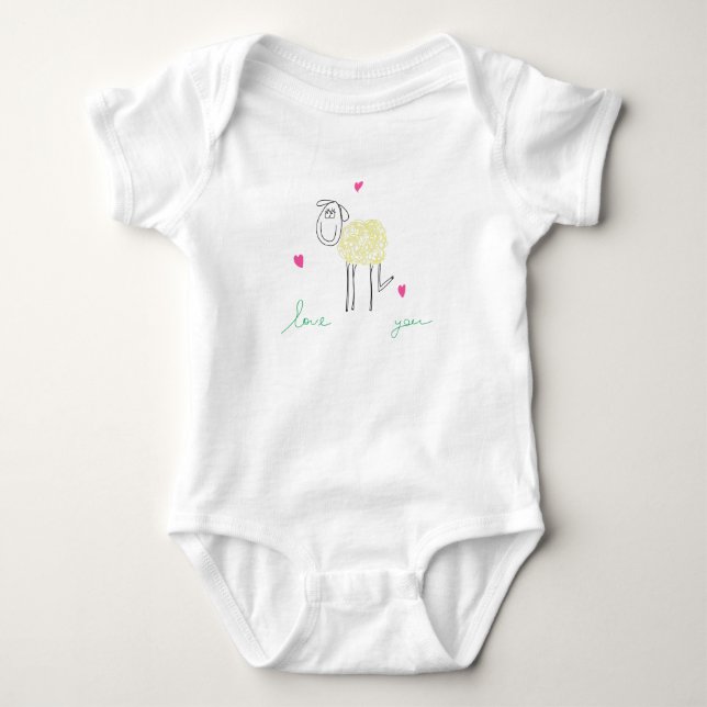 Lamb Baby Jersey Bodysuit (Front)