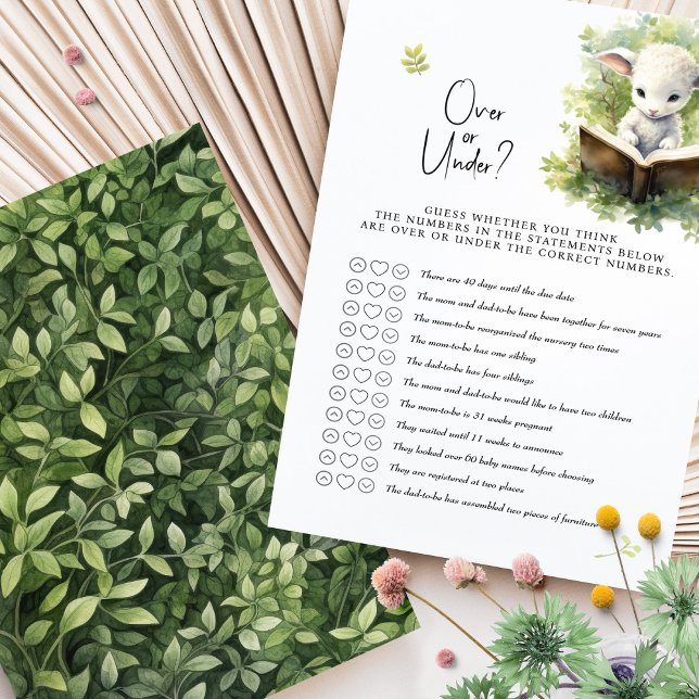 Lamb Baby Shower Game Over or Under? (Creator Uploaded)