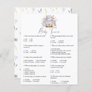 Lamb - Baby Trivia Baby Shower Game