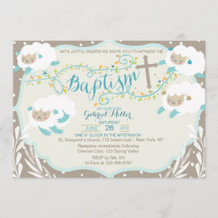 Lamb Baptism Invitation
