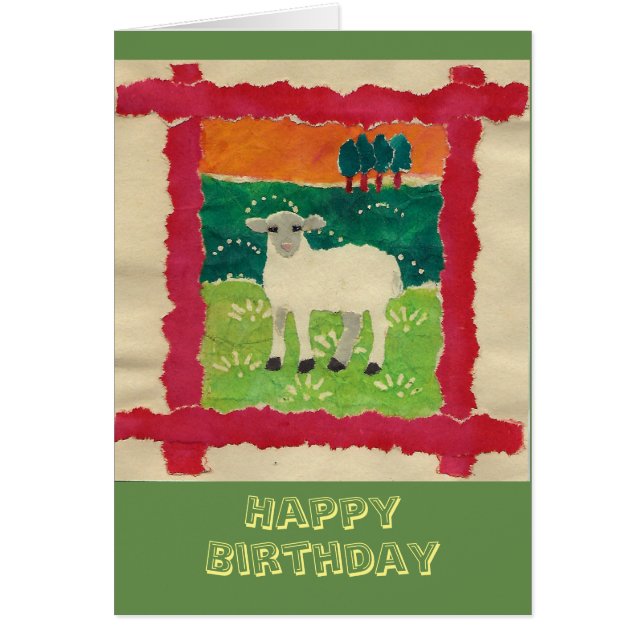 Lamb Birthday card (Front)