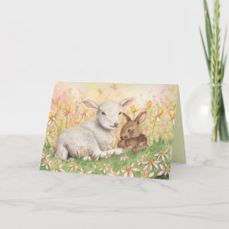 "Lamb & Bunny" Card