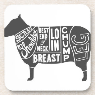 Lamb Butcher Chart Coaster