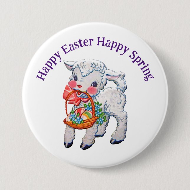 Lamb Carrying Basket Button (Front)