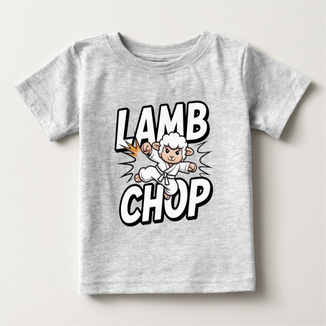 Lamb Chop! Funny Karate Lamb in Gi Baby T-Shirt (Front)