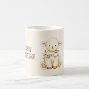 Lamb Christmas Tree Lights Coffee Mug