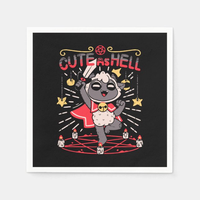 Lamb Cute as Hell Napkin (Front)