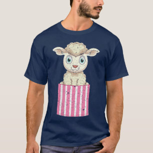 Lamb Farmer Farm Animal Lover Cute Pocket Sheep T-Shirt