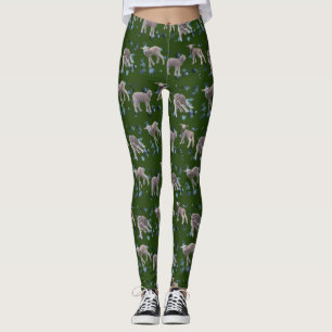 Lamb Frenzy Leggings (Dark Green)