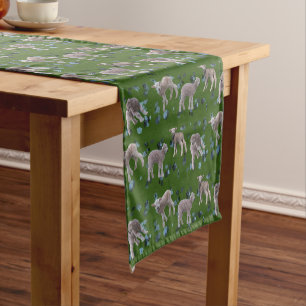 Lamb Frenzy Table Runner (Dark Green)