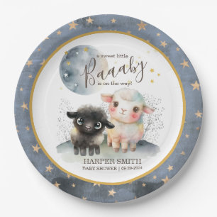 Lamb Gender Neutral Baby Shower Paper Plate