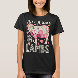 Lamb Just A Girl Who Loves Lambs Women Farmer Shee T-Shirt