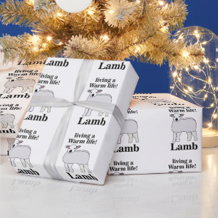Lamb Living A Warm Life Funny Lamb Wrapping Paper