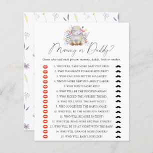 Lamb - mummy or daddy baby shower game
