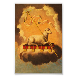 Lamb of God, Agnus Dei by Jose Campeche y Jordan Photo Print