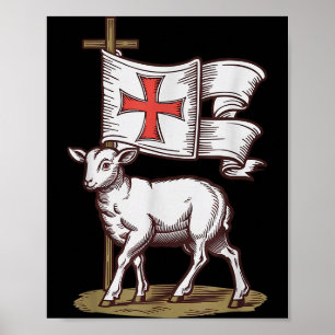 Lamb Of God Christian Symbol Of Faith Victory Agnu Poster