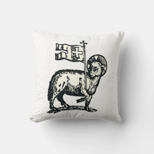 Lamb of God symbol of Christian faith Cushion