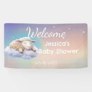 Lamb On A Cloud Baby Shower Banner