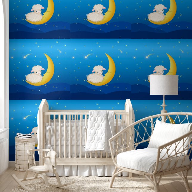 Lamb on Moon Wallpaper (Kids)
