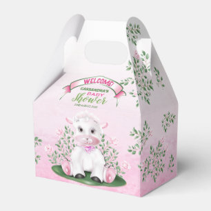Lamb Pink Floral Baby Shower Favour Box