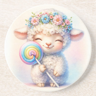 Lamb with Lollipop Coaster