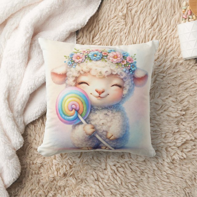Lamb with Lollipop Cushion (Blanket)