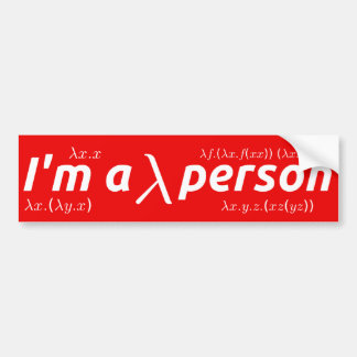 Lambda person bumper sticker