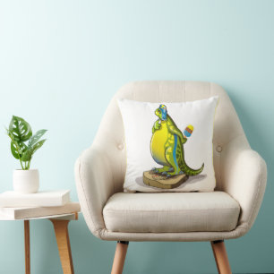 Lambeosaurus Standing On A Weight Scale. Cushion
