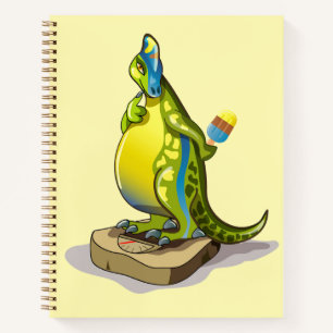 Lambeosaurus Standing On A Weight Scale. Notebook