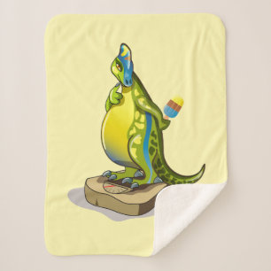 Lambeosaurus Standing On A Weight Scale. Sherpa Blanket