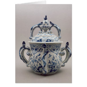 Lambeth Delftware posset pot, blue and white