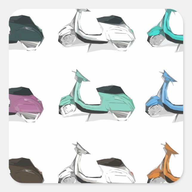 Lambretta Pop Art Square Sticker (Front)